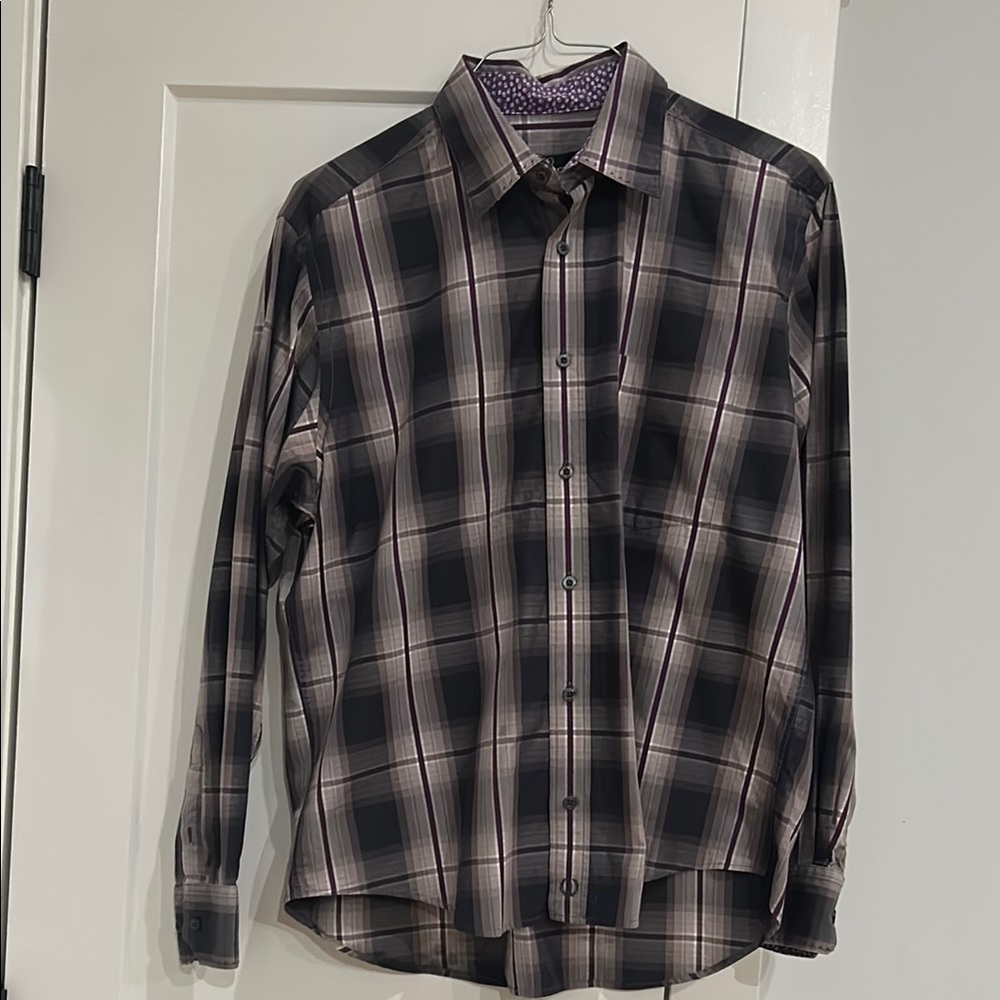 Men's Black and Gray Plaid Shirt